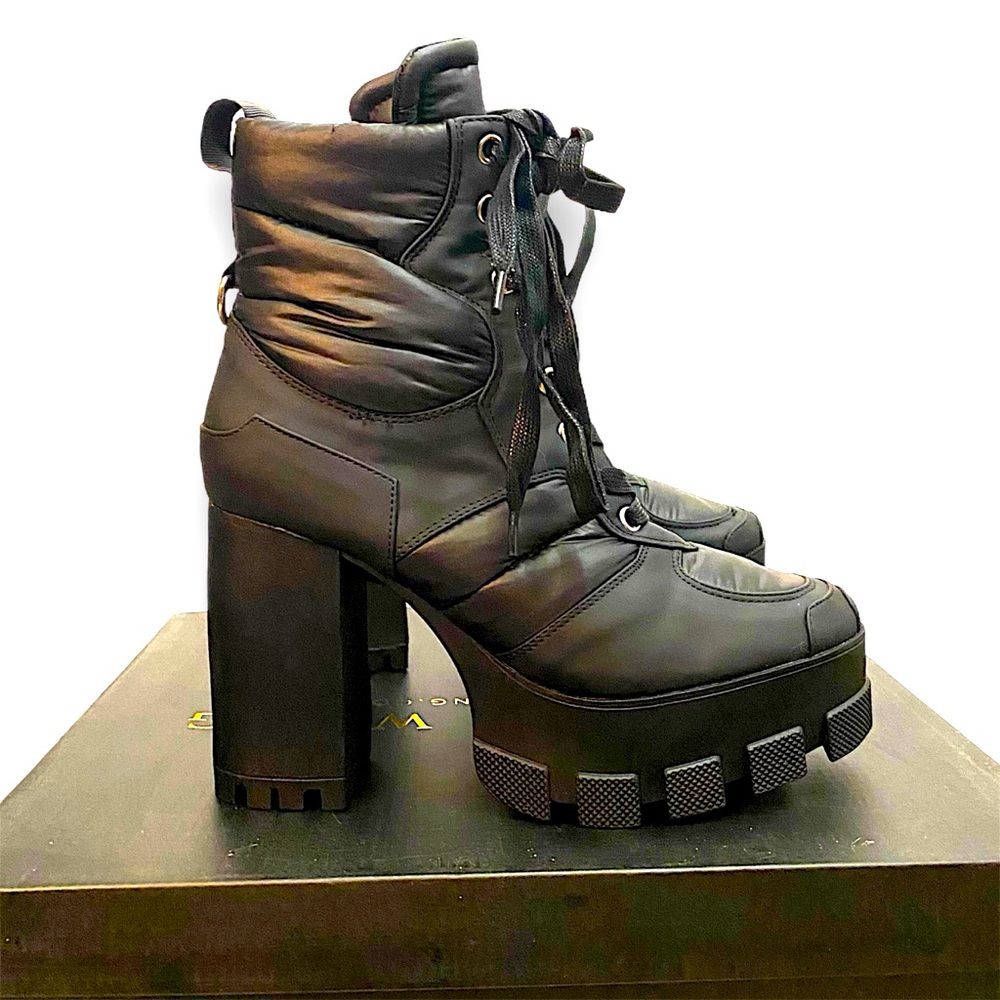 Marsala Lace Up Heel Boots